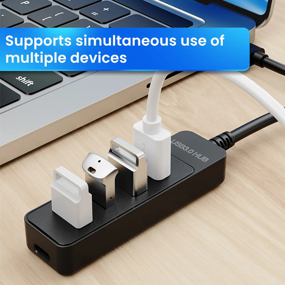 4-Port USB Hub – Compact, High-Speed Splitter