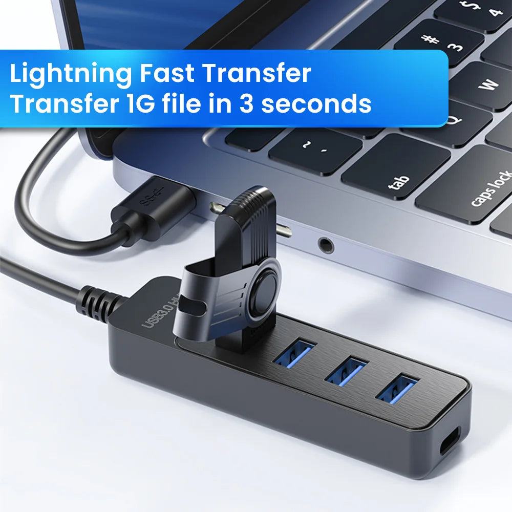 4-Port USB Hub – Compact, High-Speed Splitter