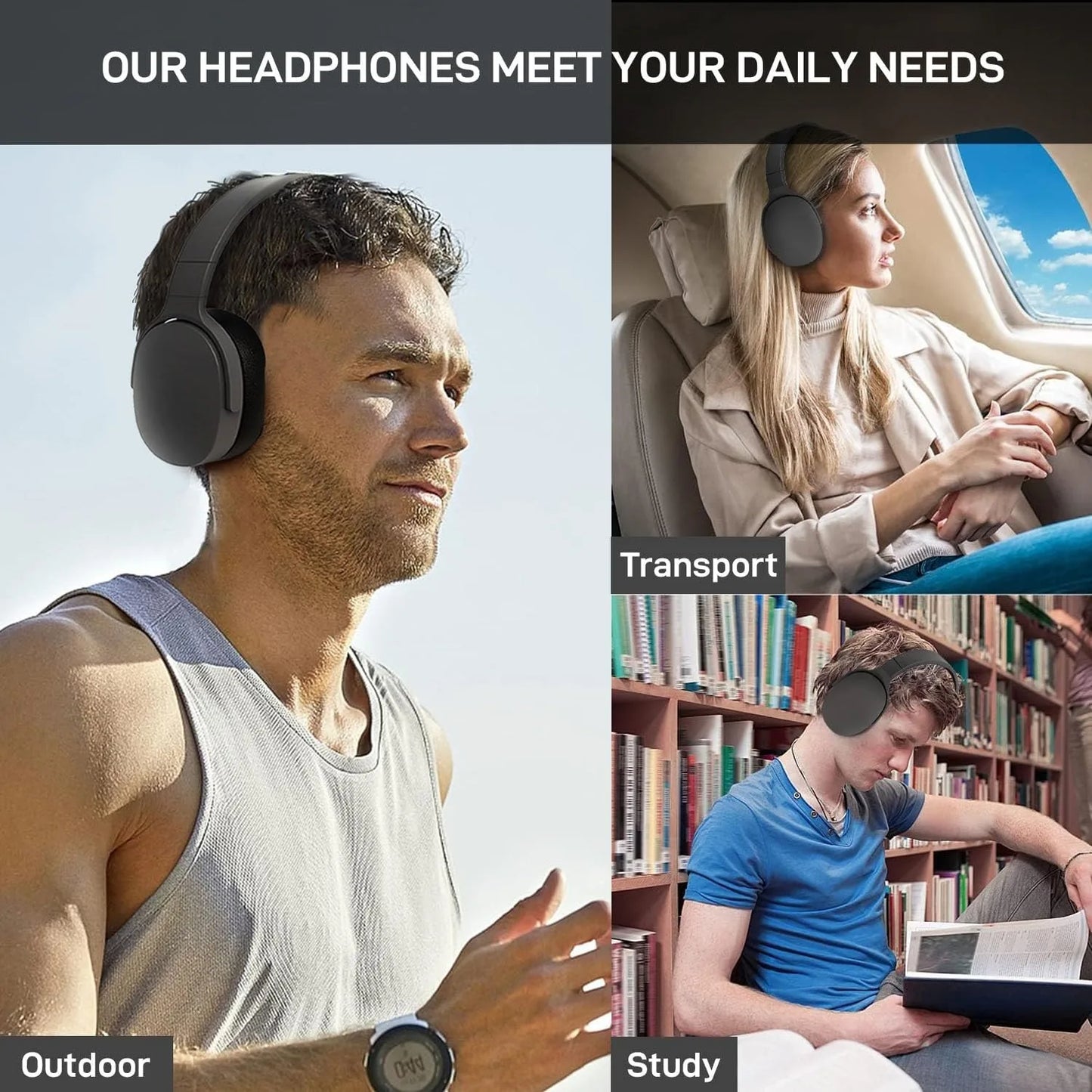 Wireless Headphones – Bluetooth 5.3, Foldable Design