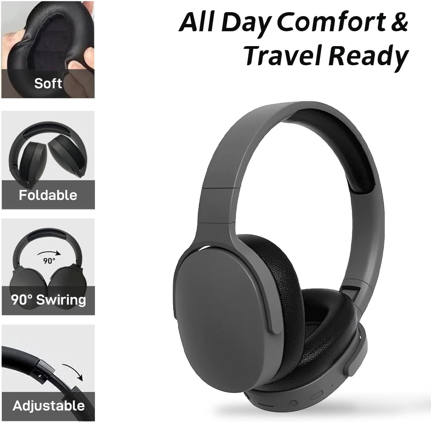 Wireless Headphones – Bluetooth 5.3, Foldable Design