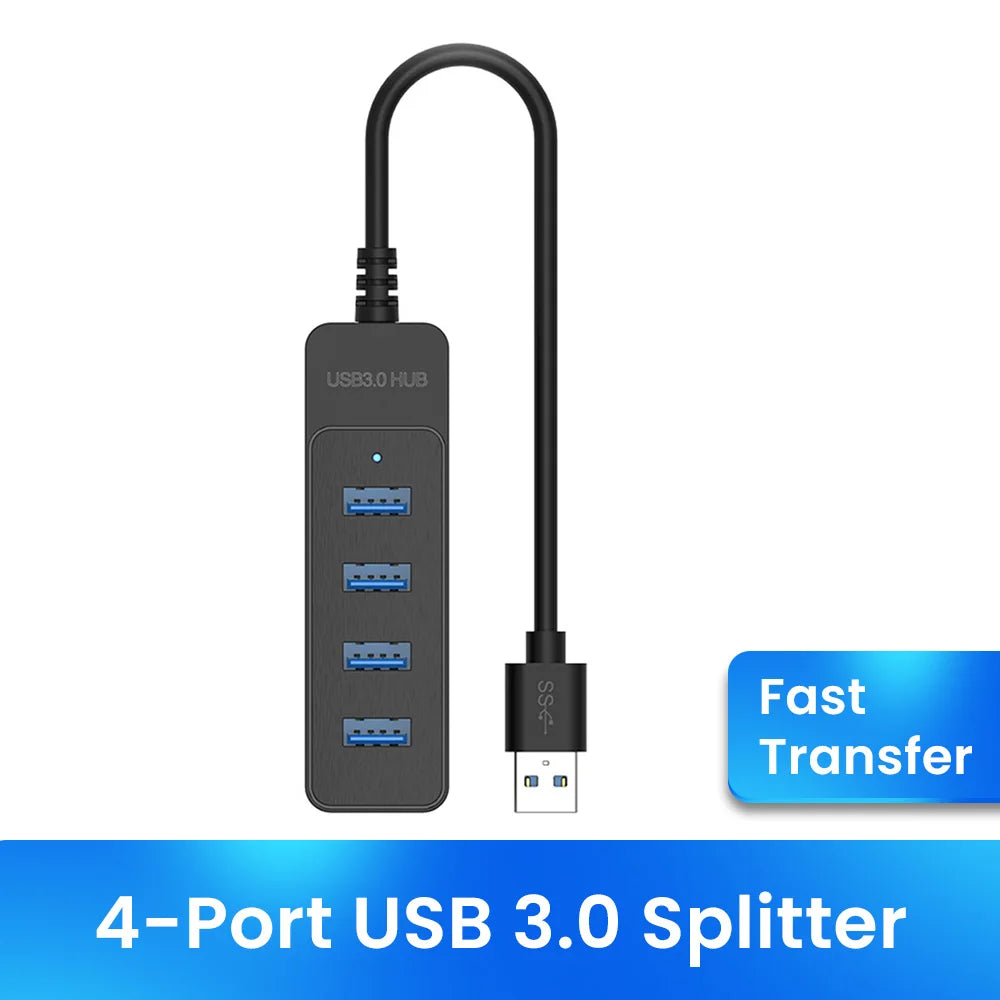 4-Port USB Hub – Compact, High-Speed Splitter